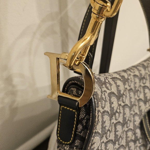 Vintage Dior Saddle Bag John Galliano Era Oblique Canvas - Picture 15 of 16